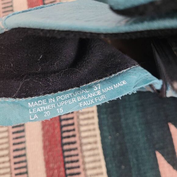 Dromedaris Kikka Teal Leather Ankle Booties Sz 37 US 6.5-7 Steampunk Pirate Boho - Picture 7 of 9